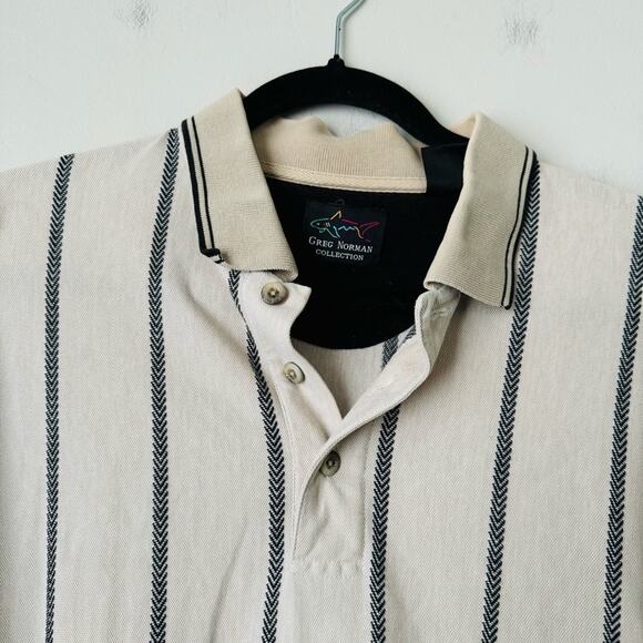 Greg Normal Collection Polo quarter button striped men’s XL - Picture 3 of 7